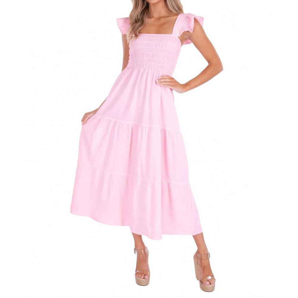 NEW SEASPICE cotton cap sleeve dress in baby pink